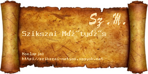 Szikszai Mátyás névjegykártya